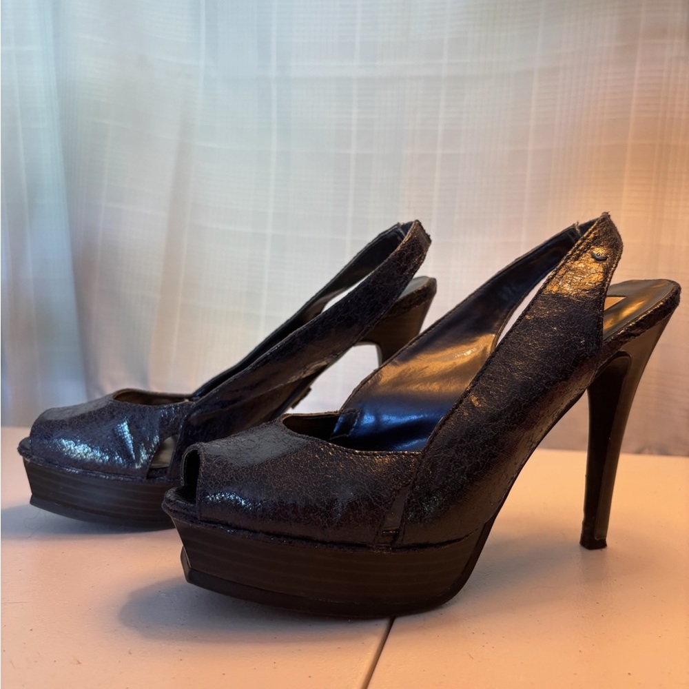 Simply Vera Vera Wang Shimmering Black Platform Heels